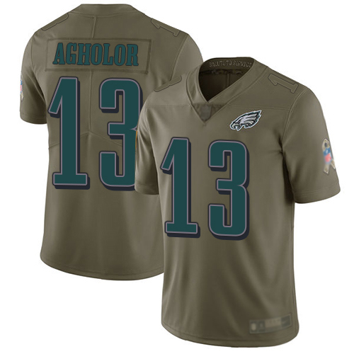 Men Philadelphia Eagles #13 Nelson Agholor Limited Olive 2017 Salute to Service Football NFL Jersey->philadelphia eagles->NFL Jersey